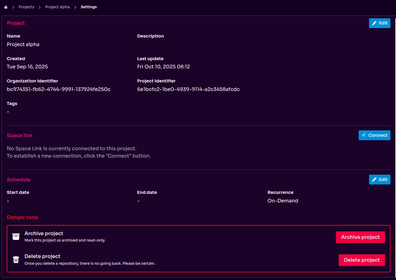 Project danger actions